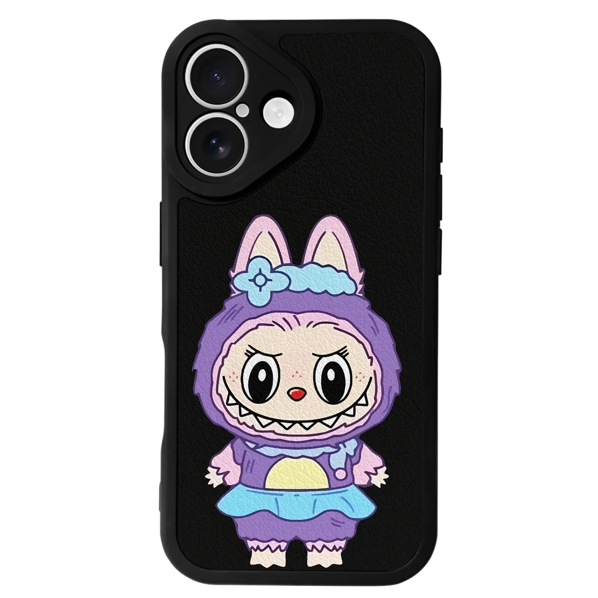 ラブブ グッズ ジモモ - IPhone 16シリーズ対応 ・ シリコンスマホケース ・ レザー調 ・ 高精度フィット ・ 耐衝撃 ・ ワイヤレス充電対応 ・ 精密カット